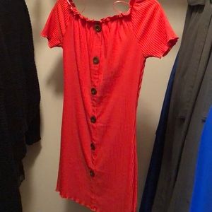 Coral mini dress